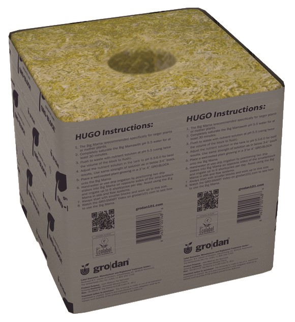 Hugo Gro-Block, 6" x 6" x 5.8", with hole 40/40, case of 64