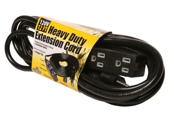 Heavy Duty Extension Cord, 120V, 12'