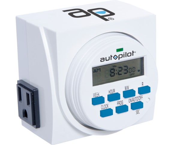 Autopilot Dual Outlet 7-Day Grounded Digital Programmable Timer, 1725W, 15A, 